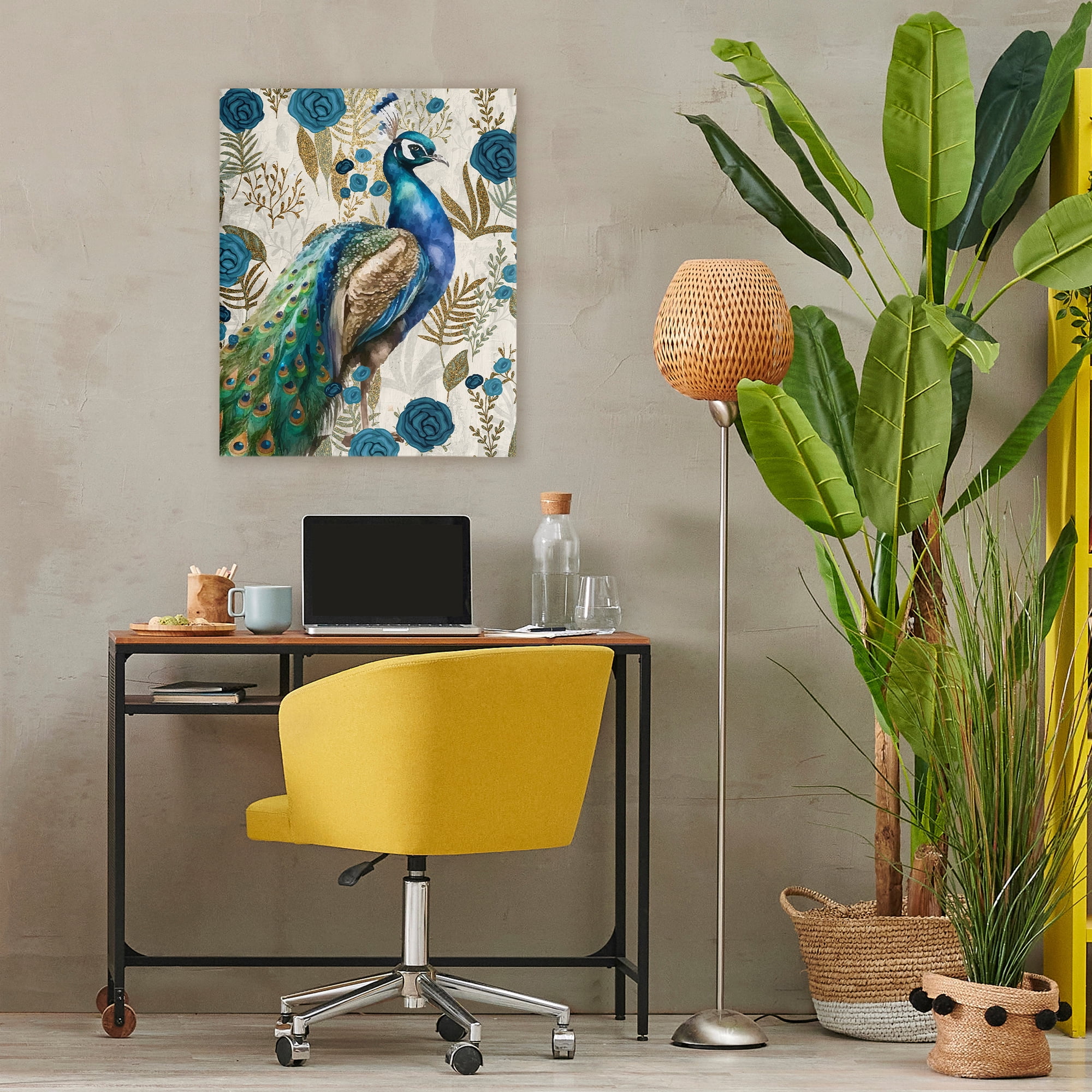 Stupell Industries Peacock Pride Botanicals Canvas Wall Art, design by Kim Allen