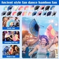 thumbnail image 2 of Folding Hand Fans, Decorative Folding Fans, 8 in Bamboo, Gradient Purple Fabric, Floral Wall Decor, Indoor Display, Performance Use, 1 Pc, 2 of 8