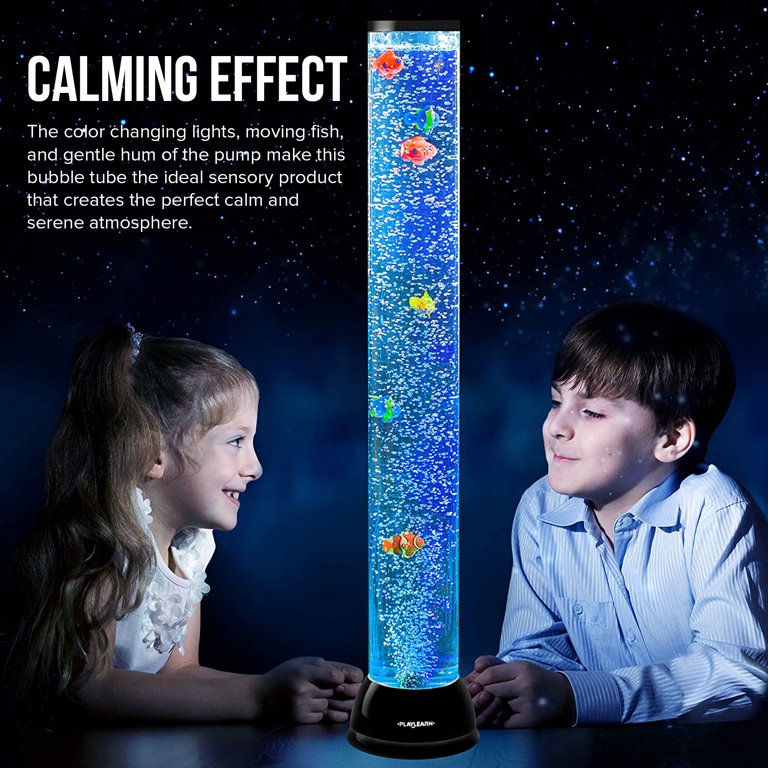 Playlearn Bubble Tube Lamp Fake Fish Tank with LED Lights Home Decor 31  Inch 