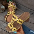 thumbnail image 4 of Slides Sandals for Women Trendy Cutout Open Toe Heels Comfortable Orthopedic Shoes Casual Platform Slip on Summer Dress Shoes Yellow Size 9, 4 of 7