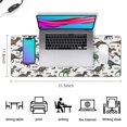 thumbnail image 5 of Long Mouse Pads for Desk,White Dinosaurs Label Pattern Desk Mats on Top Of Desks, Desk Mouse Pad Extra Large with 3mm Non-Slip Base and Stitched Edge for Gaming,Office,Work,Home 31.5"x11.8", 5 of 6
