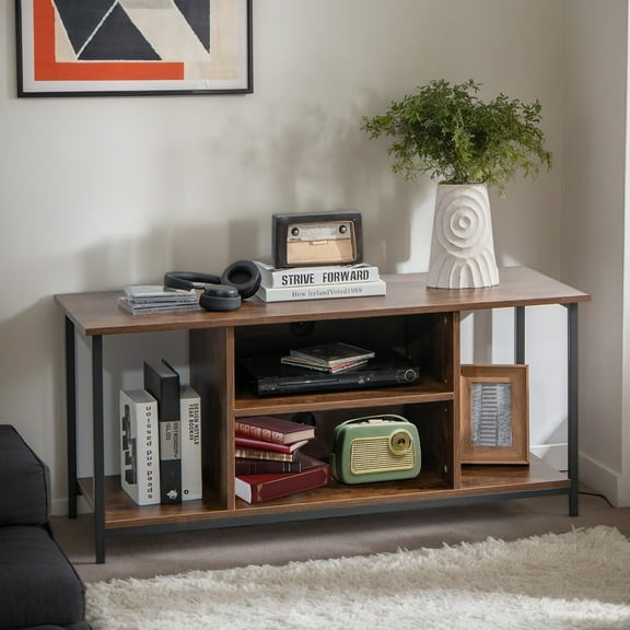 Resenkos Entertainment Centers,TV Stands,Mid-Century TV stand Media Console Table with Adjustable Shelf