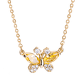 thumbnail image 2 of Collar para Mujer LuckyLy Dije de Mariposa con Cristal y Zirconias Modelo Gina dorado UNITALLA, 2 of 6