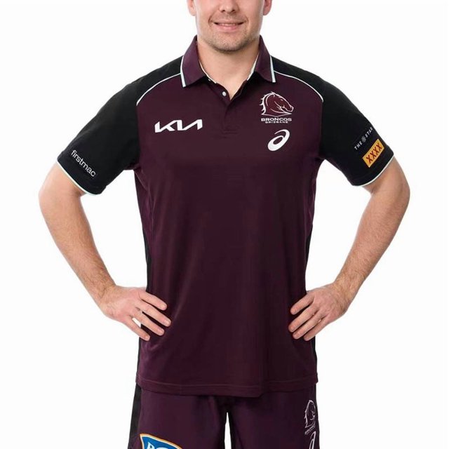 2025 Broncos T-Shirt Red Nrl Short-Sleeved Rugby Jersey Training Uniform-3XL