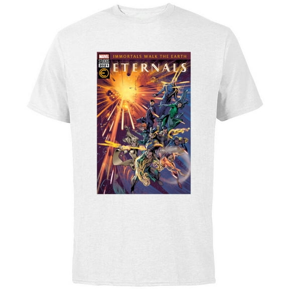 Marvel Eternals Comic Book Cover Immortals Walk the Earth - Short Sleeve Cotton T-Shirt for Adults - Customized-White
