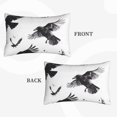 thumbnail image 2 of Lsque Monochrome Flying Ravens Pattern Pillow Case – Soft & Cozy Throw Pillow Cover, Hypoallergenic Cushion Case for Sleeping Women with Envelope Closure-16"x24", 2 of 6