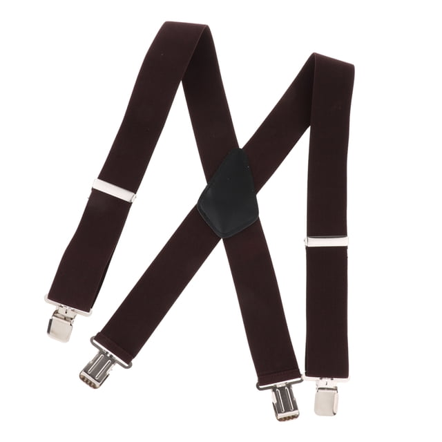Tirantes Con Clips Resistentes Y Correas Ajustables En La Espalda X Para Adultos Café Sunnimix tirantes de pantalones para hombre