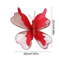 thumbnail image 4 of AYktou Christmas Tree Ornaments Butterflies Clips, Glittering Mesh Butterflies Pendant Christmas Ornaments Clip, DIY Wreath Window Display Gift Packaging Christmas Tree Decorations, Red, 4 of 7