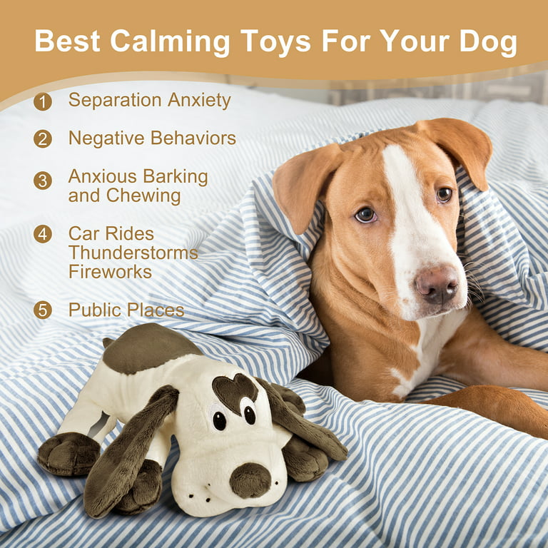 Moropaky Puppy Toy with Heartbeat Dog Training Toy for Separation Anxiety Calming Behavioral Aid, Heartbeat Toy Plush Toys for Dogs Cats Pets Puppy