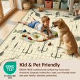 thumbnail image 4 of Design&I 3'x5' Washable Accent Rug Pet Friendly & Non-Slip Built-In Grip Fishing Tackle Grid Hook Lure Lake Cabin Border Fly Motif Vintage Flowing for Bedroom, Walk-in Closet, 4 of 7