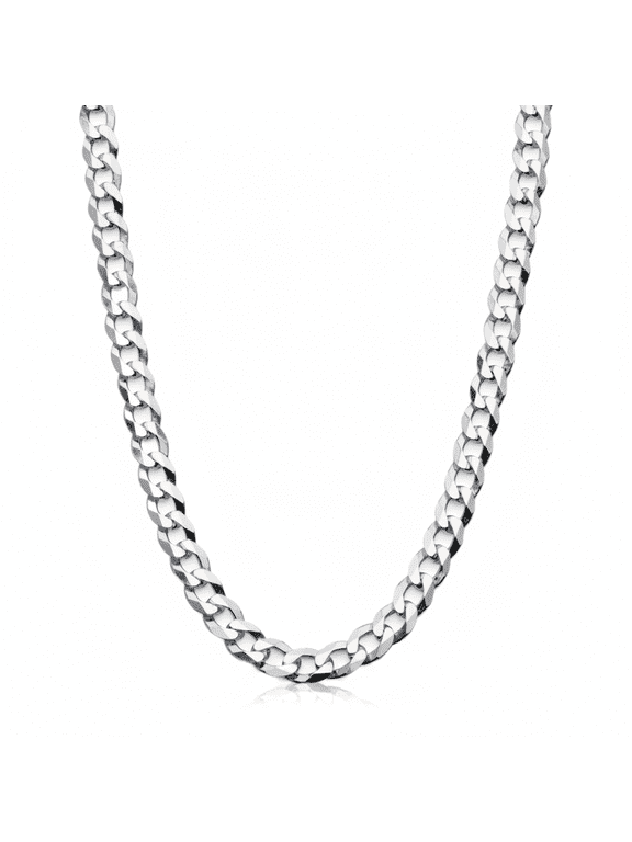 Mens 4mm Sterling Silver 925 Italian Curb Chain Necklace 16 18 20 22" 24" 30