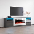 thumbnail image 3 of Meble Furniture Strick & Bolton Amsden Electric Fireplace TV Stand Gray, 3 of 5