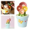 thumbnail image 2 of 1 Set Flower Measuring Spoons Ceramic Cactus Tool Set In Pot Decorative Floral Pot Measuring Tools And Cup Kit Cute Utensils For Home Blue，Cup In Flower Pot Form round Table Mats 6 Woven Chargers, 2 of 9