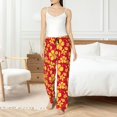thumbnail image 5 of Bingfone Pajamas for Women,Red Vintage Flowers Pajama Pants with Pockets-Small, 5 of 7