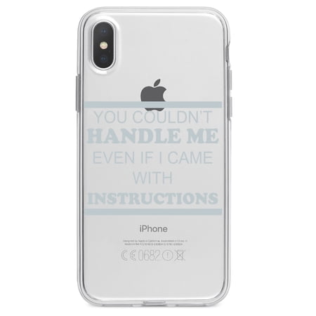 DistinctInk Clear Shockproof Hybrid Case for iPhone XS Max (6.5" Screen) - TPU Bumper Acrylic Back Tempered Glass Screen Protector - You Couldn't Handle Me If I Came With Instructions