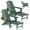 Dark Green, variant on Folding Adirondack Chair with Ottoman, Adjustable Backrest Plastic HDPE Adirondack Chairs w/4 in 1 Cup Holder Tray, Black