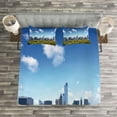 thumbnail image 3 of Ambesonne City Quilted Bedspread Set 3 Pcs, Central Park Midtown NYC, Queen Size, Blue Green Ivory, 3 of 3