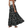 thumbnail image 4 of vigerkar Women A-Line High Waist Maxi Skirt Full Ankle Length Flowy Swing Elegant Dressy Casual Work Long Skirts Black, L, 4 of 6