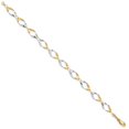 thumbnail image 2 of Real 14kt and White Rhodium Oval Link Chain Chain Bracelet Chain Bracelet; 7 inch; for Adults and Teens; for Women and Men, 2 of 3