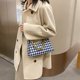 thumbnail image 4 of Retro Plaid Pattern Messenger Tote Bag Mujer PU Cadena Hobo Hobo (Azul) Tmvgtek Para estrenar, 4 of 9