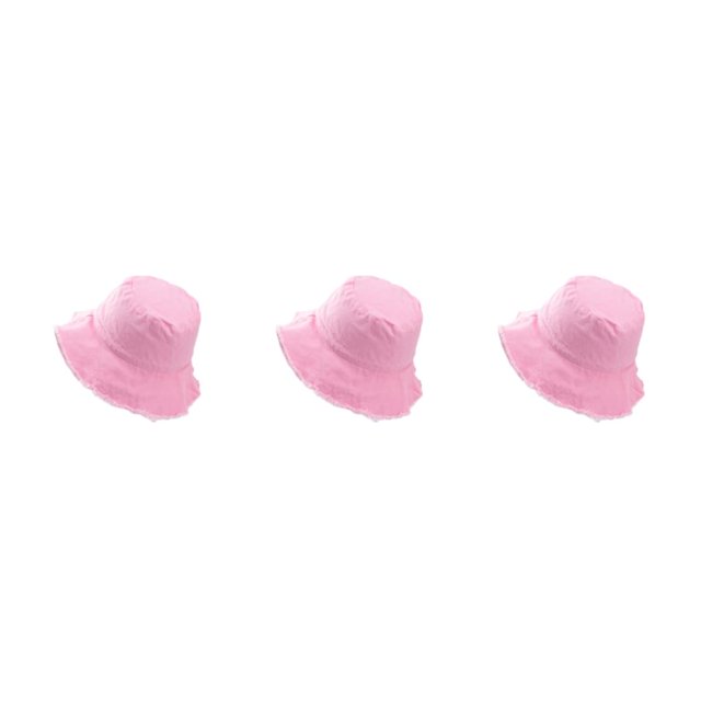 kurtrusly Bucket Hat Fashionable Sun Protection For Outdoor Activities Casual Comfort pink 3Set
