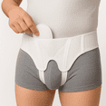 thumbnail image 2 of AT Surgical Double Hernia Support Truss, Slim White Adjustable Straps or Belt with Compression Pads - Double Side, Size Medium, 2 of 6