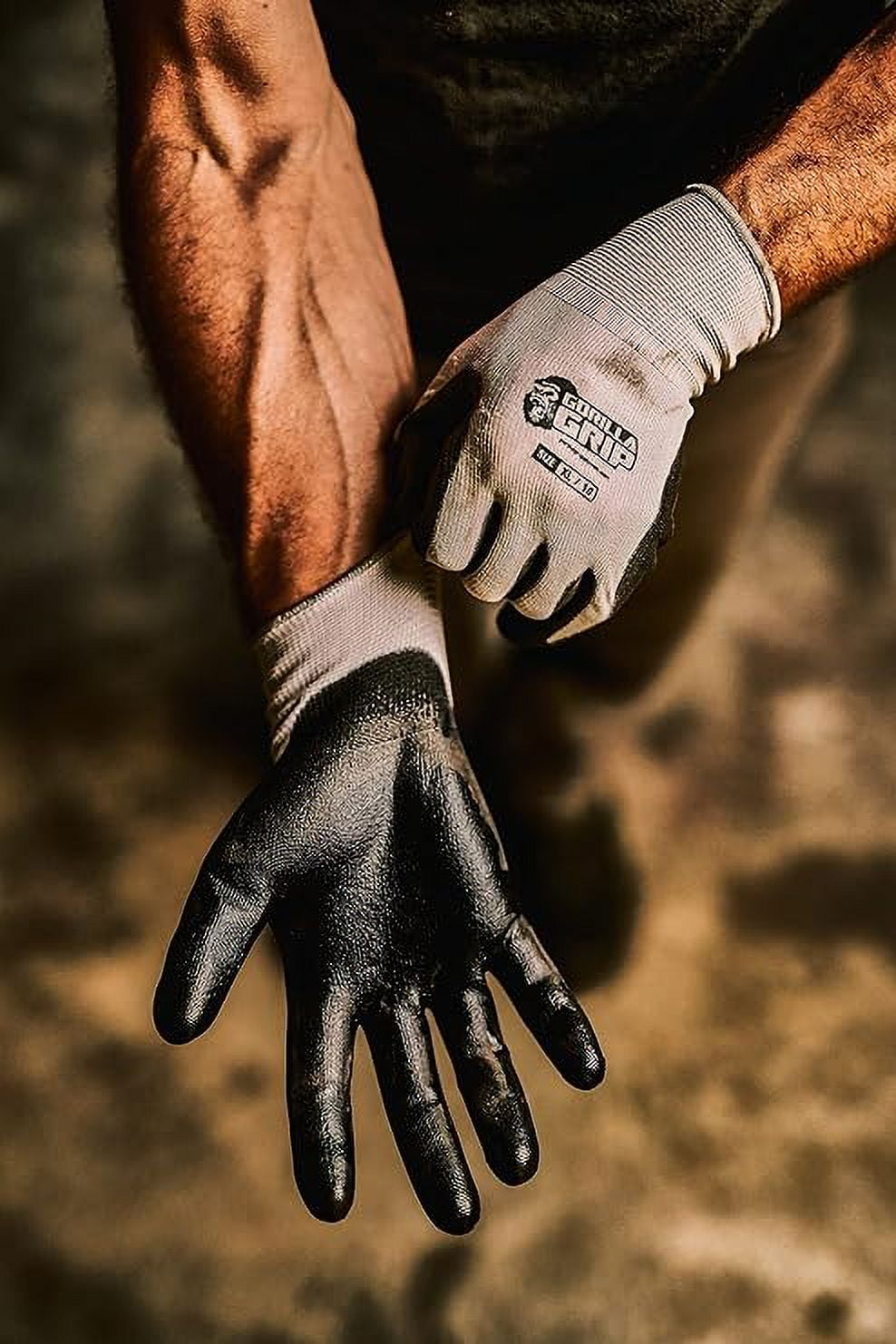 Gorilla Grip Grey Slip Resistant All Purpose Work Gloves, 15 Pairs, Small