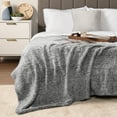 thumbnail image 6 of PAVILIA Sherpa Throw Blanket For Couch Sofa, Heather Grey Fluffy Warm Plush Blanket for Bed, Cozy Super Soft Lightweight Throw, Fuzzy Decorative Blanket, All Season Home, 50x60, 6 of 9