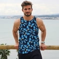 thumbnail image 6 of Fuzoiu Blue Butterfly Print Men's Workout Tank Tops,Sleeveless Gym Shirt Quick Dry,Fitness Bodybuilding T-Shirt,Muscle Athletic Workout Tee-Medium, 6 of 7