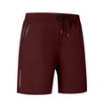 thumbnail image 4 of Men's Casual Shorts Mens Button Shorts Fuzzy Mens with Pockets Athletic Short Athletic Little Year Men Tennis Workout Men Pack Pt Active Quick Y Men's Summer Red M, 4 of 4