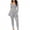 Light Gray, variant on Elippeo Women Long Sleeve Bodycon Jumpsuits Square Neck Knitted Ribbed Rompers Workout Yoga One-Piece Bodysuit