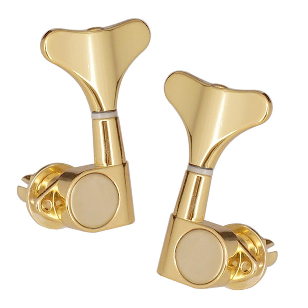 LeeQinersw 4 Pieces 2L 2R Tuning Pegs Tuners Machine Heads Gold for Electric Bass Parts