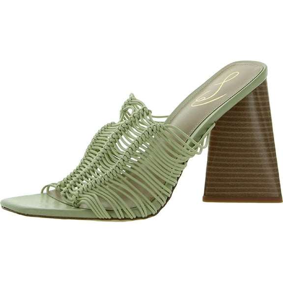 Sam Edelman Laurette Light Green Block Heel Slip On Squared Toe Fashion Mules (Light Green, 5)