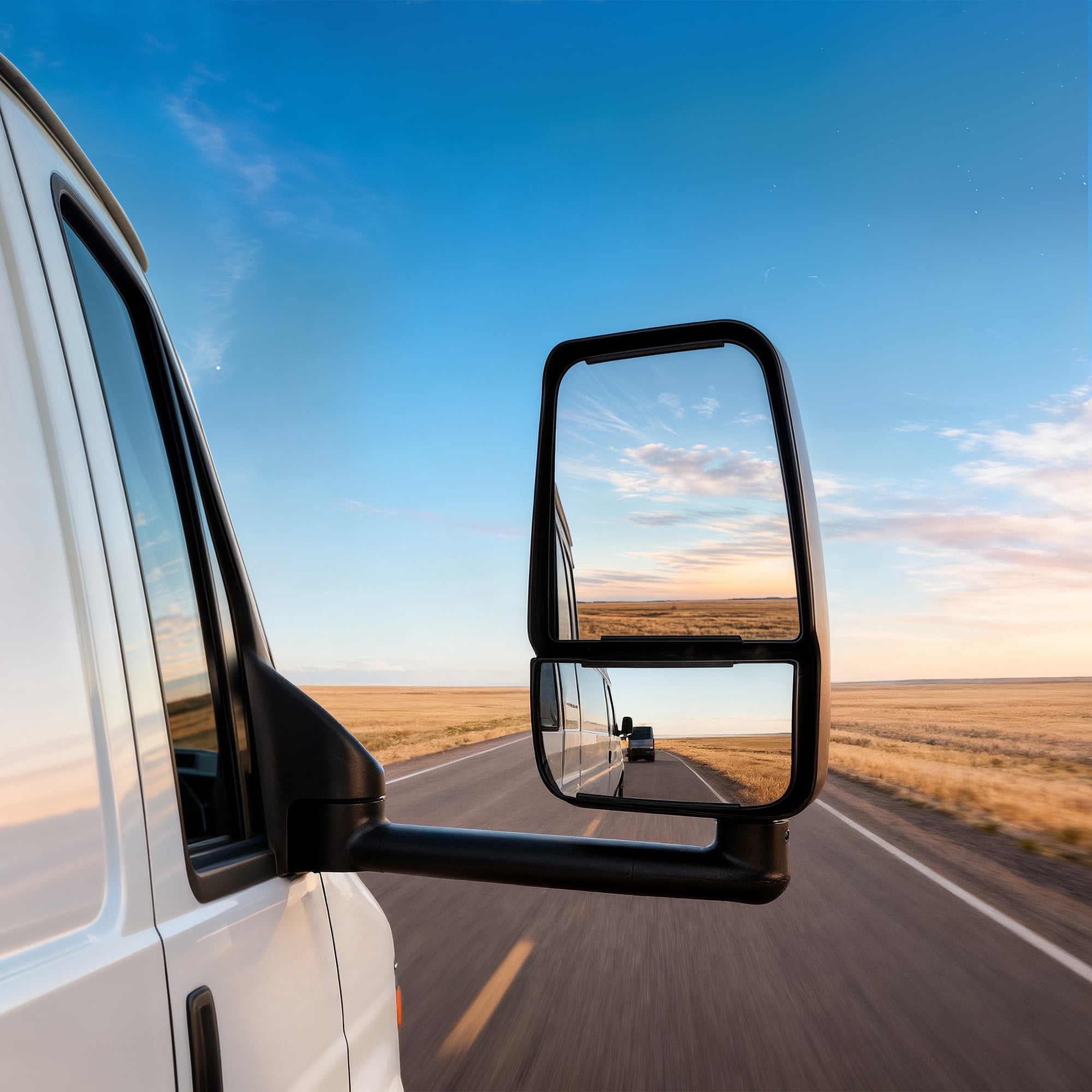 LEDKINGDOMUS Manual Folding Mirror Passenger Side Right for Chevy Express GMC Savana 1500 2500 3500 2003-2019 Models with Convex Lens and Adjustable Glass