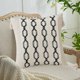 thumbnail image 4 of Fundas de almohada de 18 x 18, juego de 2, fundas de almohada de estilo rústico con borlas y textura de rayas, fundas de almohada neutras, 4 of 5