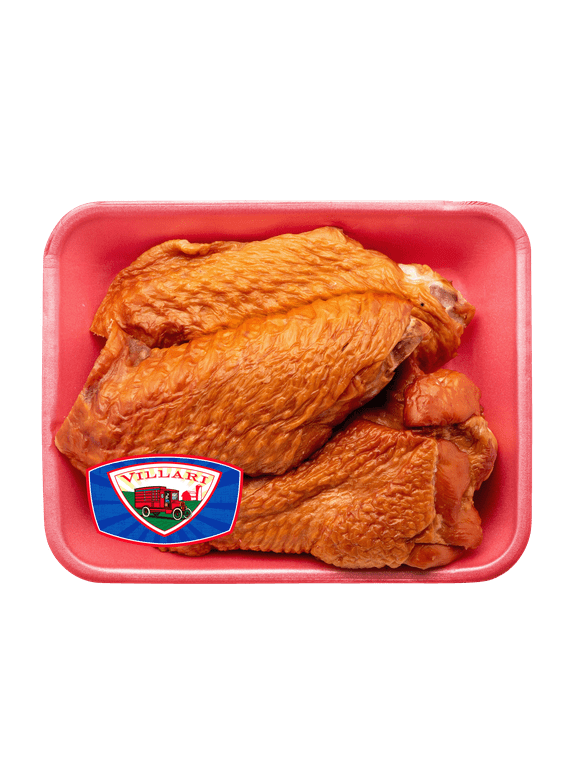 Villari Brothers Hickory Smoked Cut Turkey Wings, Gluten Free, 1.75lb -2.5lb Tray Pack