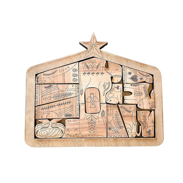 Rompecabezas de madera de la Natividad de la estatua del rompecabezas de la tumba de Jesús para los adultos y los niños