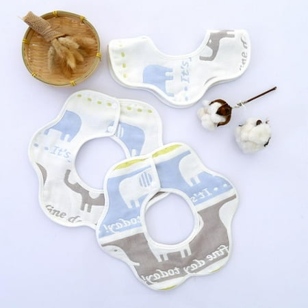 

FYCONE Baby Petal Bibs 360-Degree Rotating Multicolor Cotton Soft Absorbent with 6 Layers of Gauze Infant Apron Burp Cloths Feeding Bibs