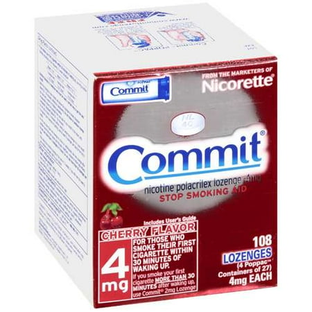 Commit: Cherry Flavor Lozenges 4Mg Stop Smoking Aid, 108 ct