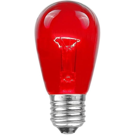 YANTON 25 Pack S14 Outdoor Patio Edison Replacement Bulbs, E27 Medium Base, Red, 11 Watt