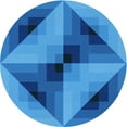 thumbnail image 1 of Ahgly Company Tapis Rond Lavable en Machine Intérieur Transitionnel Bleu, 5 Pieds Rond, 1 of 7