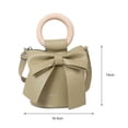 thumbnail image 3 of Bolsa Bow Tie Bucket Crossbody Bag Mujer Cuero Asa de madera (Verde) Ehuebsd Para Estrenar, 3 of 9