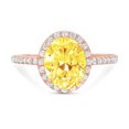 thumbnail image 7 of Solitaire with Accents Engagement Ring for Women - 2.27ct Simulated Yellow Diamond in 14K Rose Gold Promise Ring, 7 of 7