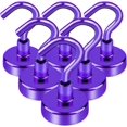 thumbnail image 1 of LOVIMAG Ganchos magnéticos fuertes, imanes de tierras raras de 25 libras, resistentes con gancho para refrigerador, fuerte gancho de crucero para colgar, imanes de techo para colgar, parrilla y cocina, 1 of 4