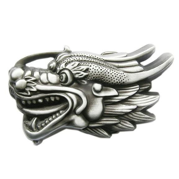 Vintage 3D Cut Out Dragon Head Belt Buckle Gurtelschnalle
