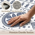 thumbnail image 6 of ODIKA 6'x9' Navy White Geometric Floral Design Washable Area Rug Intricate Patterns with Modern Touch Easy Care, Non-Shedding, for Queen Size Bedroom Under Bed Master Suite, 6 of 7