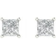 thumbnail image 3 of Divine_creation 925 Sterling Silver 1.33 Ct Princess Cut White Diamond Push Back Stud Earring's 14K White Gold Plated For Women's, 3 of 3