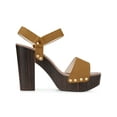 thumbnail image 3 of BLISSFUL STEP Women's Platform Slingback High Heels Chunky Heels Sandals Brown (Size 9.5), 3 of 6