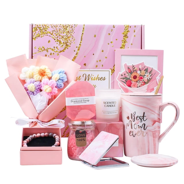YOGONEV Set de Regalo para Mujer,Regalos de Cumpleaños para Mujeres,Regalos del Día de la Madre Canasta de Spa Relajante,Fabulosa Taza de Cumpleaños para Ella Amiga,Ma