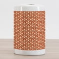 thumbnail image 2 of Geometric Ceramic Toothbrush Holder, Japanese Classic Floral Motif Interlocking Lattice Circles Pattern Design, Decorative Versatile Countertop for Bathroom, 4.5" X 2.7", Vermilion Cream, 2 of 4